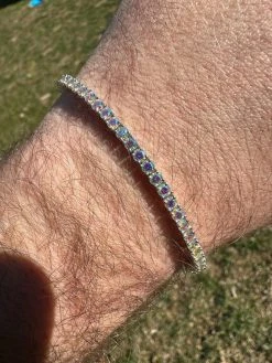 Real Iced Opal Rainbow MOISSANITE 3mm Tennis Bracelet 925 Silver Diamond Tester 38 Real Iced Opal Rainbow MOISSANITE 3mm Tennis Bracelet 925 Silver Diamond Tester -Harlem Bling Shop real iced opal rainbow moissanite 3mm tennis bracelet 925 silver diamond tester 76002.1679340075