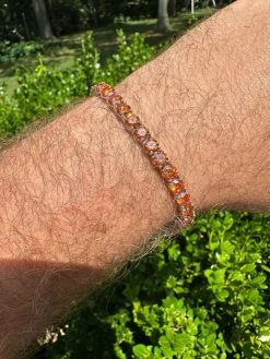 Real Iced Orange MOISSANITE 5mm Tennis Bracelet 925 Silver Pass Diamond Test 37 Real Iced Orange MOISSANITE 5mm Tennis Bracelet 925 Silver Pass Diamond Test -Harlem Bling Shop real iced orange moissanite 5mm tennis bracelet 925 silver pass diamond test 42936.1690416398