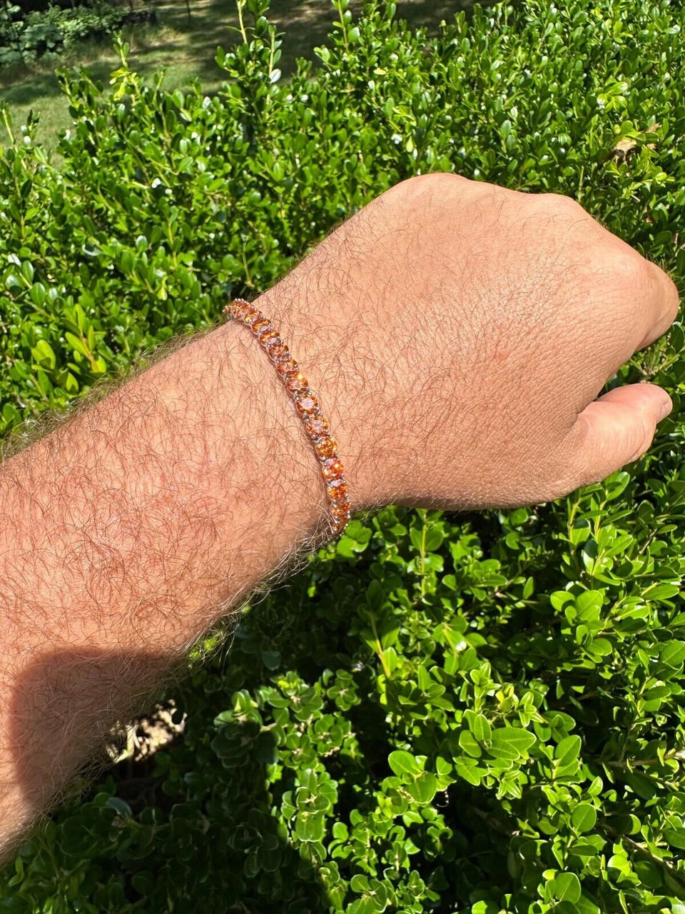 Real Iced Orange MOISSANITE 5mm Tennis Bracelet 925 Silver Pass Diamond Test 15 Real Iced Orange MOISSANITE 5mm Tennis Bracelet 925 Silver Pass Diamond Test - Image 13