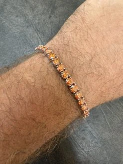 Real Iced Orange MOISSANITE 5mm Tennis Bracelet 925 Silver Pass Diamond Test 39 Real Iced Orange MOISSANITE 5mm Tennis Bracelet 925 Silver Pass Diamond Test -Harlem Bling Shop real iced orange moissanite 5mm tennis bracelet 925 silver pass diamond test 73648.1690416371