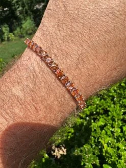 Real Iced Orange MOISSANITE 5mm Tennis Bracelet 925 Silver Pass Diamond Test 33 Real Iced Orange MOISSANITE 5mm Tennis Bracelet 925 Silver Pass Diamond Test -Harlem Bling Shop real iced orange moissanite 5mm tennis bracelet 925 silver pass diamond test 99942.1690416351