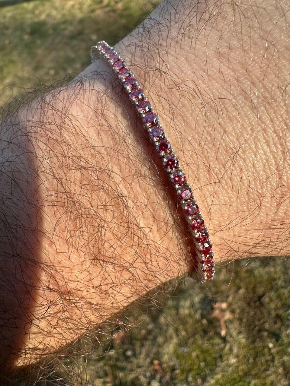 Real Iced Pink MOISSANITE 3mm Tennis Bracelet 925 Silver Pass Diamond Tester 20 Real Iced Pink MOISSANITE 3mm Tennis Bracelet 925 Silver Pass Diamond Tester - Image 18