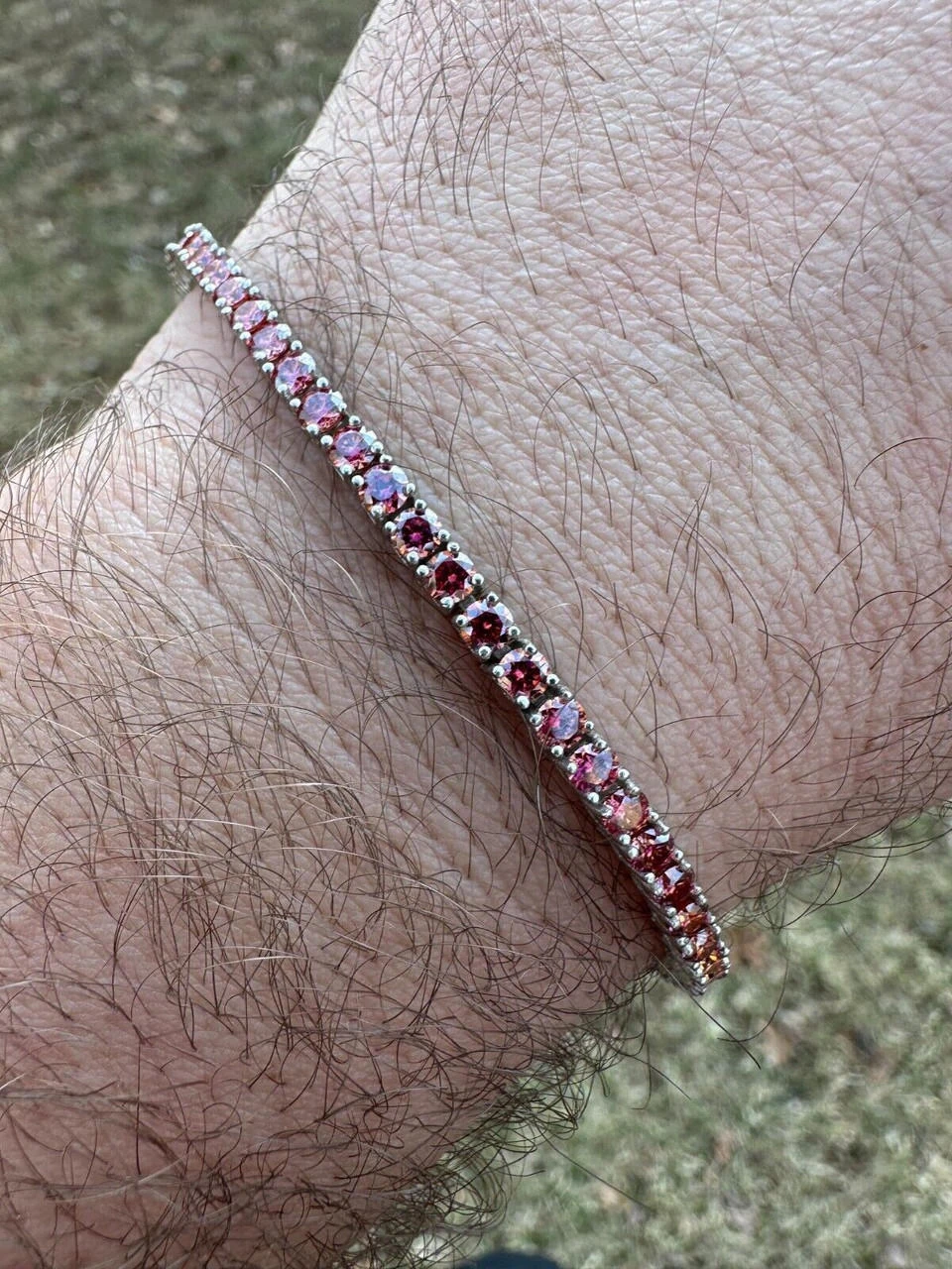 Real Iced Pink MOISSANITE 3mm Tennis Bracelet 925 Silver Pass Diamond Tester 21 Real Iced Pink MOISSANITE 3mm Tennis Bracelet 925 Silver Pass Diamond Tester - Image 19