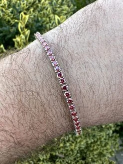 Real Iced Pink MOISSANITE 3mm Tennis Bracelet 925 Silver Pass Diamond Tester 31 Real Iced Pink MOISSANITE 3mm Tennis Bracelet 925 Silver Pass Diamond Tester -Harlem Bling Shop real iced pink moissanite 3mm tennis bracelet 925 silver pass diamond tester 71231.1676053289