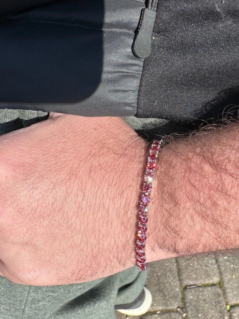 Real Iced Pink MOISSANITE 5mm Tennis Bracelet 925 Silver Pass Diamond Test 7 Real Iced Pink MOISSANITE 5mm Tennis Bracelet 925 Silver Pass Diamond Test - Image 5