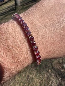 Real Iced Pink MOISSANITE 5mm Tennis Bracelet 925 Silver Pass Diamond Test 38 Real Iced Pink MOISSANITE 5mm Tennis Bracelet 925 Silver Pass Diamond Test -Harlem Bling Shop real iced pink moissanite 5mm tennis bracelet 925 silver pass diamond test 37756.1675966542