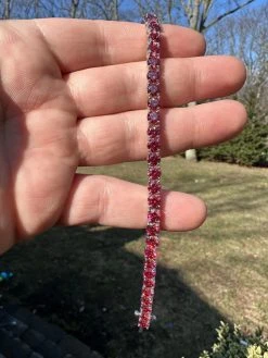 Real Iced Pink MOISSANITE 5mm Tennis Bracelet 925 Silver Pass Diamond Test 36 Real Iced Pink MOISSANITE 5mm Tennis Bracelet 925 Silver Pass Diamond Test -Harlem Bling Shop real iced pink moissanite 5mm tennis bracelet 925 silver pass diamond test 74672.1675966533