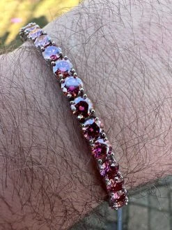 Real Iced Pink MOISSANITE 5mm Tennis Bracelet 925 Silver Pass Diamond Test 32 Real Iced Pink MOISSANITE 5mm Tennis Bracelet 925 Silver Pass Diamond Test -Harlem Bling Shop real iced pink moissanite 5mm tennis bracelet 925 silver pass diamond test 74810.1675966559