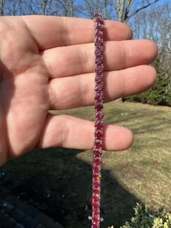 Real Iced Pink MOISSANITE 5mm Tennis Bracelet 925 Silver Pass Diamond Test 39 Real Iced Pink MOISSANITE 5mm Tennis Bracelet 925 Silver Pass Diamond Test -Harlem Bling Shop real iced pink moissanite 5mm tennis bracelet 925 silver pass diamond test 76741.1675966499