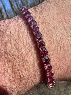 Real Iced Pink MOISSANITE 5mm Tennis Bracelet 925 Silver Pass Diamond Test 31 Real Iced Pink MOISSANITE 5mm Tennis Bracelet 925 Silver Pass Diamond Test -Harlem Bling Shop real iced pink moissanite 5mm tennis bracelet 925 silver pass diamond test 96442.1675966545