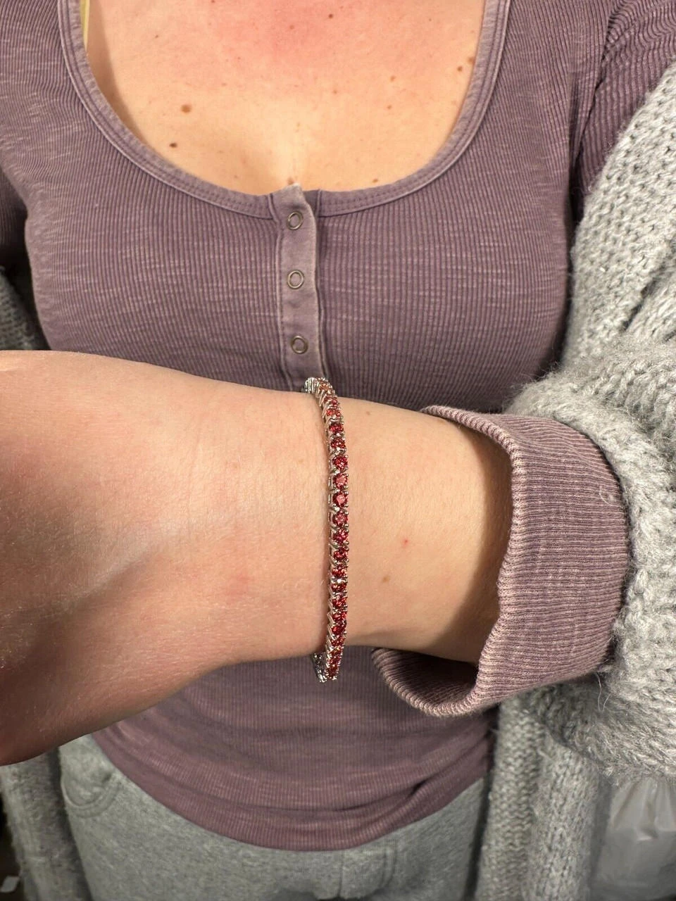 Real Iced Ruby Red MOISSANITE 3mm Tennis Bracelet 925 Silver Pass Diamond Test 22 Real Iced Ruby Red MOISSANITE 3mm Tennis Bracelet 925 Silver Pass Diamond Test - Image 20