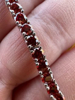 Real Iced Ruby Red MOISSANITE 3mm Tennis Bracelet 925 Silver Pass Diamond Test 40 Real Iced Ruby Red MOISSANITE 3mm Tennis Bracelet 925 Silver Pass Diamond Test -Harlem Bling Shop real iced ruby red moissanite 3mm tennis bracelet 925 silver pass diamond test 60054.1678388826
