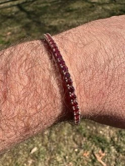 Real Iced Ruby Red MOISSANITE 3mm Tennis Bracelet 925 Silver Pass Diamond Test 36 Real Iced Ruby Red MOISSANITE 3mm Tennis Bracelet 925 Silver Pass Diamond Test -Harlem Bling Shop real iced ruby red moissanite 3mm tennis bracelet 925 silver pass diamond test 75933.1678388068