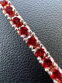 Real Iced Ruby Red MOISSANITE 3mm Tennis Bracelet 925 Silver Pass Diamond Test 28 Real Iced Ruby Red MOISSANITE 3mm Tennis Bracelet 925 Silver Pass Diamond Test -Harlem Bling Shop real iced ruby red moissanite 3mm tennis bracelet 925 silver pass diamond test 85663.1678388501