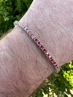 Real Iced Ruby Red MOISSANITE 3mm Tennis Bracelet 925 Silver Pass Diamond Test 37 Real Iced Ruby Red MOISSANITE 3mm Tennis Bracelet 925 Silver Pass Diamond Test -Harlem Bling Shop real iced ruby red moissanite 3mm tennis bracelet 925 silver pass diamond test 98667.1678388800