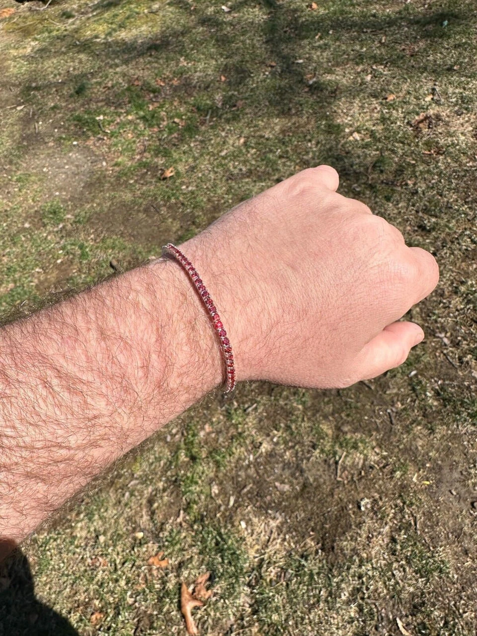 Real Iced Ruby Red MOISSANITE 3mm Tennis Bracelet 925 Silver Pass Diamond Test 14 Real Iced Ruby Red MOISSANITE 3mm Tennis Bracelet 925 Silver Pass Diamond Test - Image 12