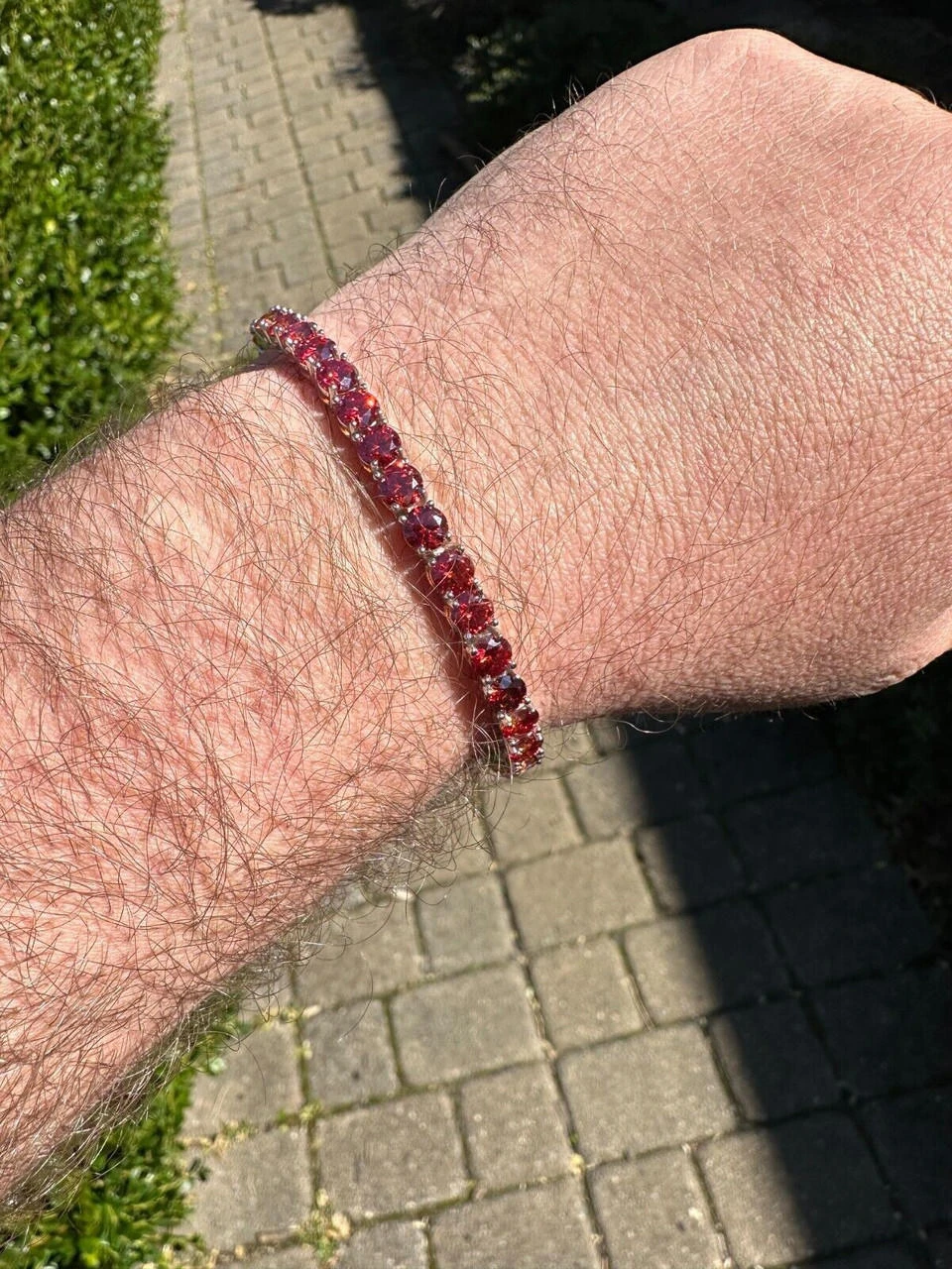 Real Iced Ruby Red MOISSANITE 5mm Tennis Bracelet 925 Silver Pass Diamond Test 22 Real Iced Ruby Red MOISSANITE 5mm Tennis Bracelet 925 Silver Pass Diamond Test - Image 20