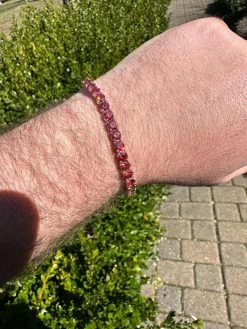 Real Iced Ruby Red MOISSANITE 5mm Tennis Bracelet 925 Silver Pass Diamond Test 34 Real Iced Ruby Red MOISSANITE 5mm Tennis Bracelet 925 Silver Pass Diamond Test -Harlem Bling Shop real iced ruby red moissanite 5mm tennis bracelet 925 silver pass diamond test 40784.1678388282