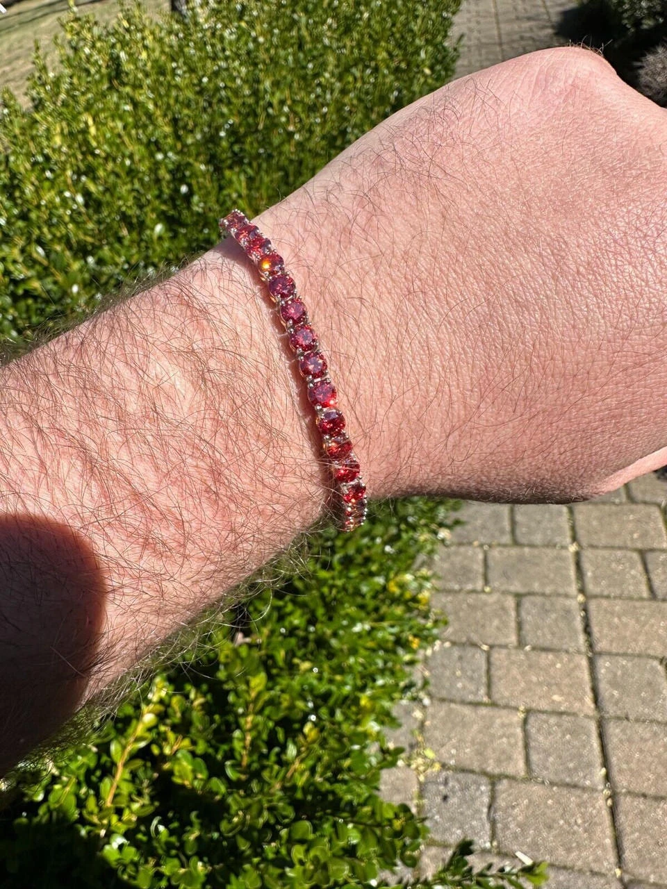 Real Iced Ruby Red MOISSANITE 5mm Tennis Bracelet 925 Silver Pass Diamond Test 15 Real Iced Ruby Red MOISSANITE 5mm Tennis Bracelet 925 Silver Pass Diamond Test - Image 13