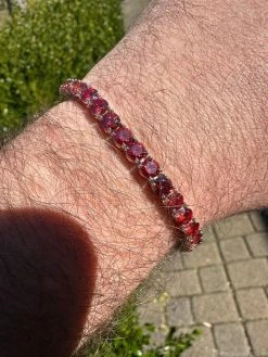 Real Iced Ruby Red MOISSANITE 5mm Tennis Bracelet 925 Silver Pass Diamond Test 36 Real Iced Ruby Red MOISSANITE 5mm Tennis Bracelet 925 Silver Pass Diamond Test -Harlem Bling Shop real iced ruby red moissanite 5mm tennis bracelet 925 silver pass diamond test 41929.1678388216