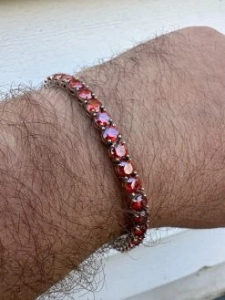 Real Iced Ruby Red MOISSANITE 5mm Tennis Bracelet 925 Silver Pass Diamond Test 32 Real Iced Ruby Red MOISSANITE 5mm Tennis Bracelet 925 Silver Pass Diamond Test -Harlem Bling Shop real iced ruby red moissanite 5mm tennis bracelet 925 silver pass diamond test 49118.1678388683