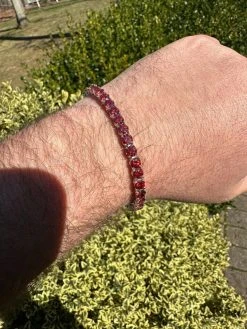 Real Iced Ruby Red MOISSANITE 5mm Tennis Bracelet 925 Silver Pass Diamond Test 26 Real Iced Ruby Red MOISSANITE 5mm Tennis Bracelet 925 Silver Pass Diamond Test -Harlem Bling Shop real iced ruby red moissanite 5mm tennis bracelet 925 silver pass diamond test 89001.1678388261