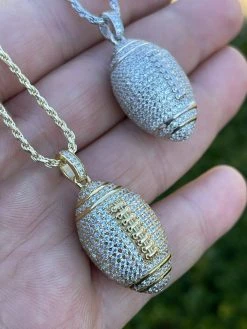 Real Men's Football Pendant Solid 925 Sterling Silver Gold Necklace Iced Hip Hop 15 Real Men's Football Pendant Solid 925 Sterling Silver Gold Necklace Iced Hip Hop -Harlem Bling Shop real mens football pendant solid 925 sterling silver gold necklace iced hip hop 24222.1664376781