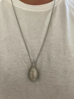 Real Men's Football Pendant Solid 925 Sterling Silver Gold Necklace Iced Hip Hop 18 Real Men's Football Pendant Solid 925 Sterling Silver Gold Necklace Iced Hip Hop -Harlem Bling Shop real mens football pendant solid 925 sterling silver gold necklace iced hip hop 70987.1664399631