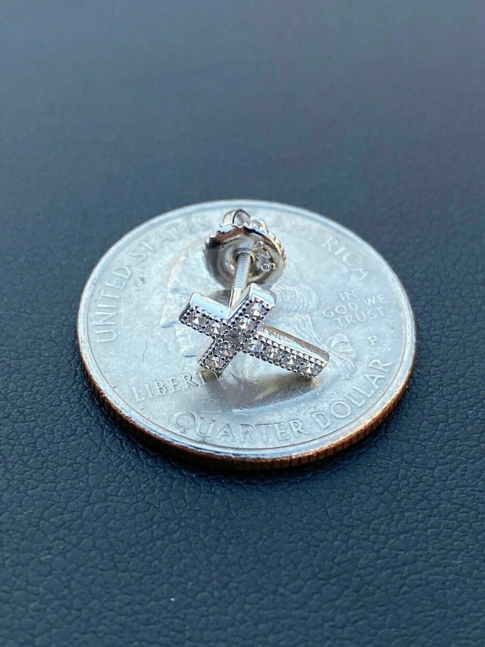 Real MOISSANITE 925 Silver Small Cross Earrings Studs Iced Pass Diamond Tester 12 Real MOISSANITE 925 Silver Small Cross Earrings Studs Iced Pass Diamond Tester - Image 10