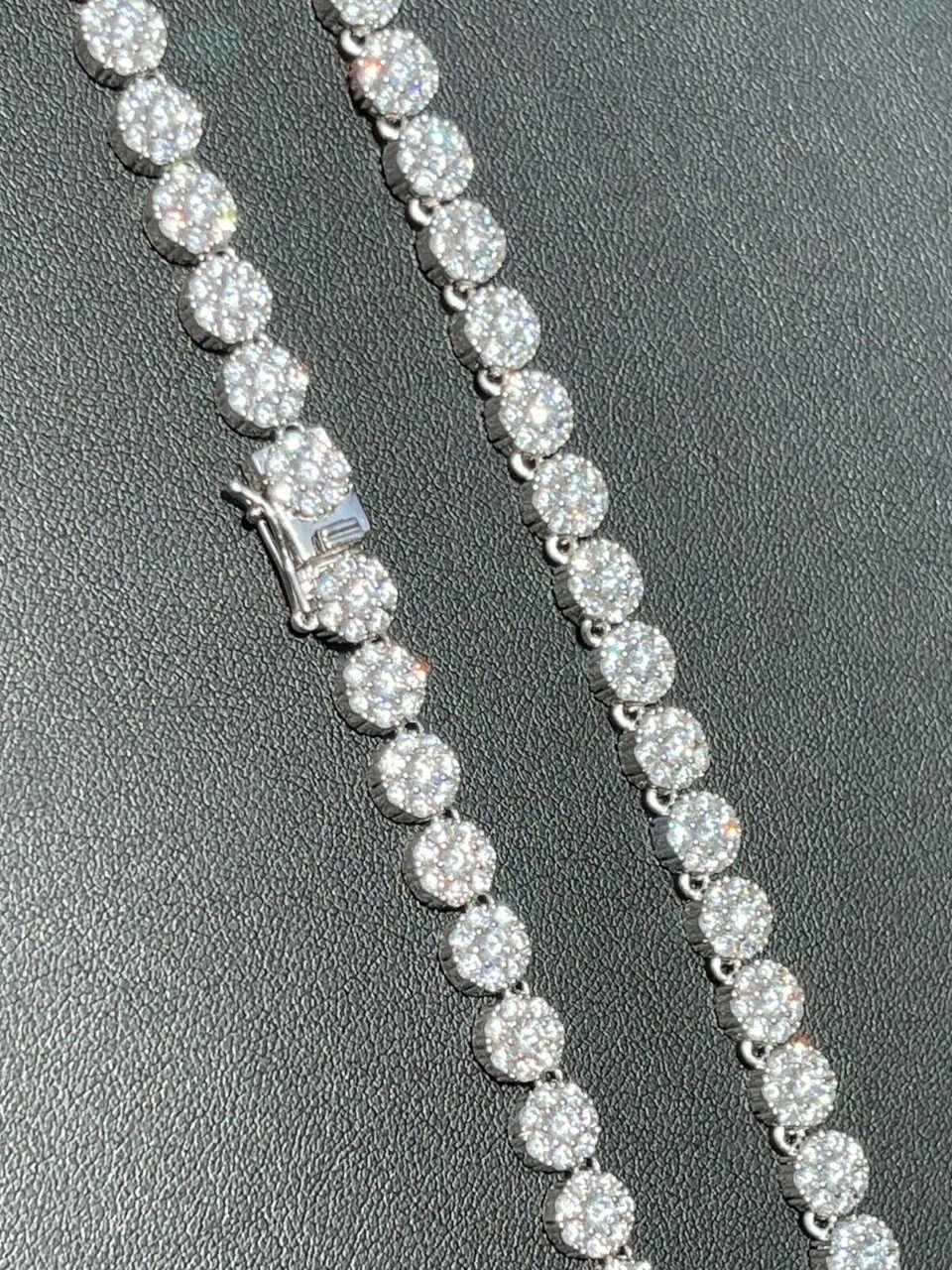 Real MOISSANITE Hip Hop Cluster Tennis Chain Necklace 7mm Pass Diamond Tester 12 Real MOISSANITE Hip Hop Cluster Tennis Chain Necklace 7mm Pass Diamond Tester - Image 10