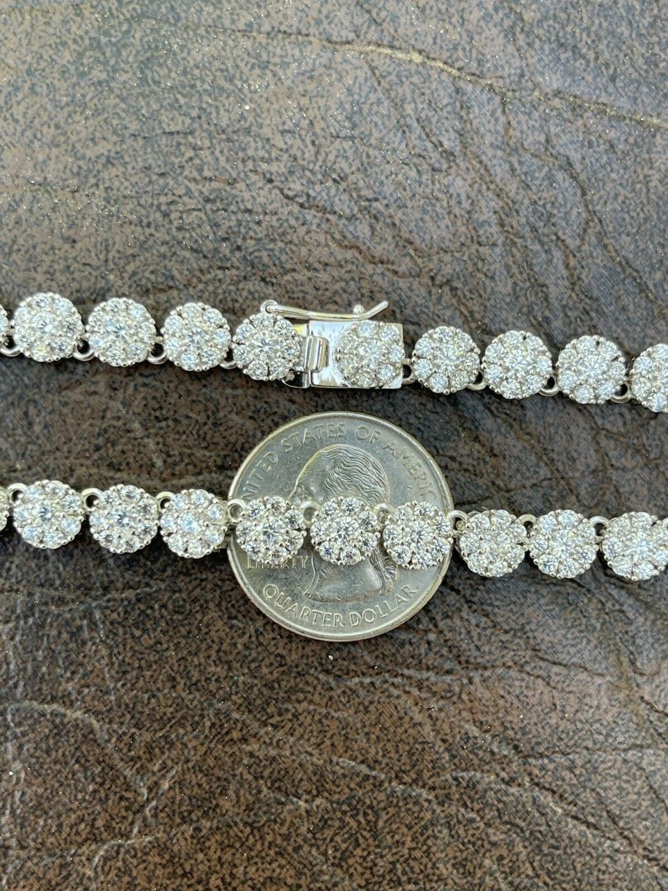 Real MOISSANITE Hip Hop Cluster Tennis Chain Necklace 7mm Pass Diamond Tester 10 Real MOISSANITE Hip Hop Cluster Tennis Chain Necklace 7mm Pass Diamond Tester - Image 8