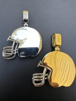 Real Moissanite Iced Football Helmet Pendant Solid 925 Silver / 14k Gold Plated -Harlem Bling Shop real moissanite iced football helmet pendant solid 925 silver 14k gold plated 43822.1692838445