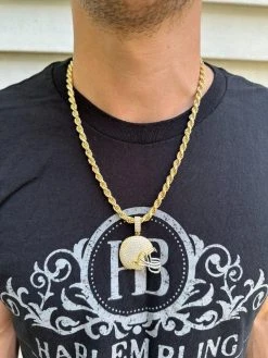 Real Moissanite Iced Football Helmet Pendant Solid 925 Silver / 14k Gold Plated -Harlem Bling Shop real moissanite iced football helmet pendant solid 925 silver 14k gold plated 81685.1692838465