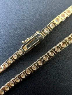 Real Solid 10k Gold 3mm Moissanite Tennis Chain Necklace - Passes Diamond Tester 20 Real Solid 10k Gold 3mm Moissanite Tennis Chain Necklace - Passes Diamond Tester -Harlem Bling Shop real solid 10k gold 3mm moissanite tennis chain necklace passes diamond tester 56810.1664356091