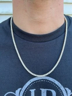 Real Solid 10k Gold 3mm Moissanite Tennis Chain Necklace - Passes Diamond Tester 19 Real Solid 10k Gold 3mm Moissanite Tennis Chain Necklace - Passes Diamond Tester -Harlem Bling Shop real solid 10k gold 3mm moissanite tennis chain necklace passes diamond tester 98487.1664362947