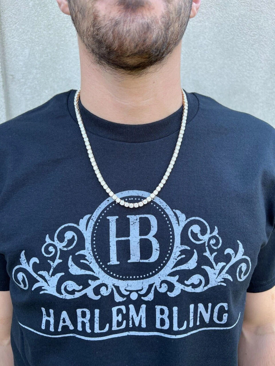 Real Solid 10k Yellow Gold 5mm Large Iced Moissanite Tennis Chain Necklace Mens 15 Real Solid 10k Yellow Gold 5mm Large Iced Moissanite Tennis Chain Necklace Mens - Image 13