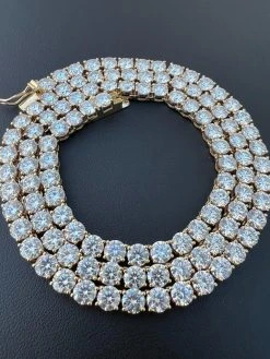 Real Solid 10k Yellow Gold 5mm Large Iced Moissanite Tennis Chain Necklace Mens 17 Real Solid 10k Yellow Gold 5mm Large Iced Moissanite Tennis Chain Necklace Mens -Harlem Bling Shop real solid 10k yellow gold 5mm large iced moissanite tennis chain necklace mens 97617.1669130062