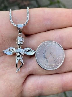 Real Solid 925 Silver Micro Angel Cherub Hip Hop Pendant Gold Necklace Praying 18 Real Solid 925 Silver Micro Angel Cherub Hip Hop Pendant Gold Necklace Praying -Harlem Bling Shop real solid 925 silver micro angel cherub hip hop pendant gold necklace praying 36031.1664396312