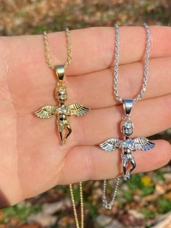 Real Solid 925 Silver Micro Angel Cherub Hip Hop Pendant Gold Necklace Praying 21 Real Solid 925 Silver Micro Angel Cherub Hip Hop Pendant Gold Necklace Praying -Harlem Bling Shop real solid 925 silver micro angel cherub hip hop pendant gold necklace praying 69020.1664389785