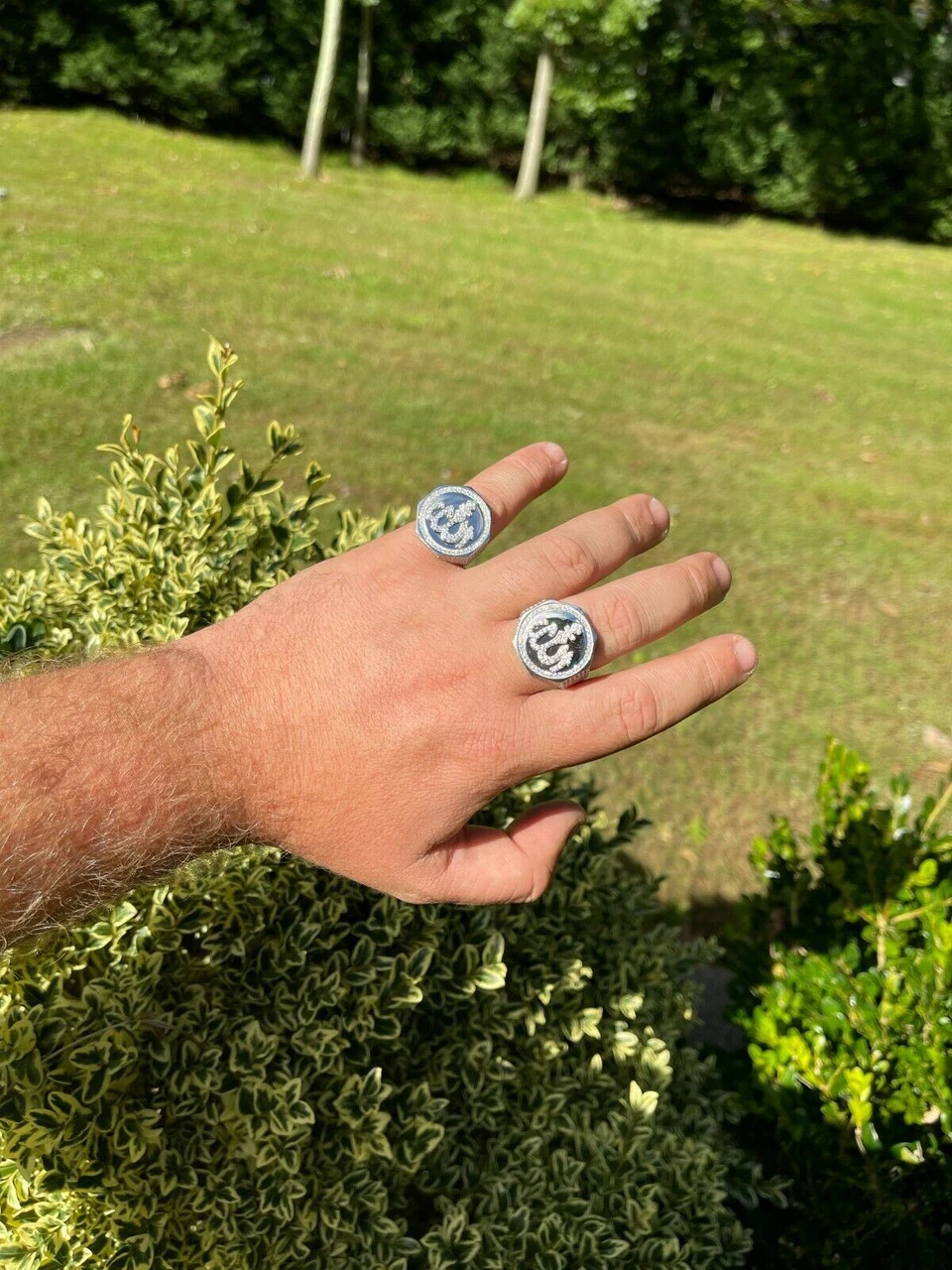 Real Solid 925 Sterling Silver Allah Islamic Arabic Ring Iced Diamond Hip Hop 9 Real Solid 925 Sterling Silver Allah Islamic Arabic Ring Iced Diamond Hip Hop - Image 7