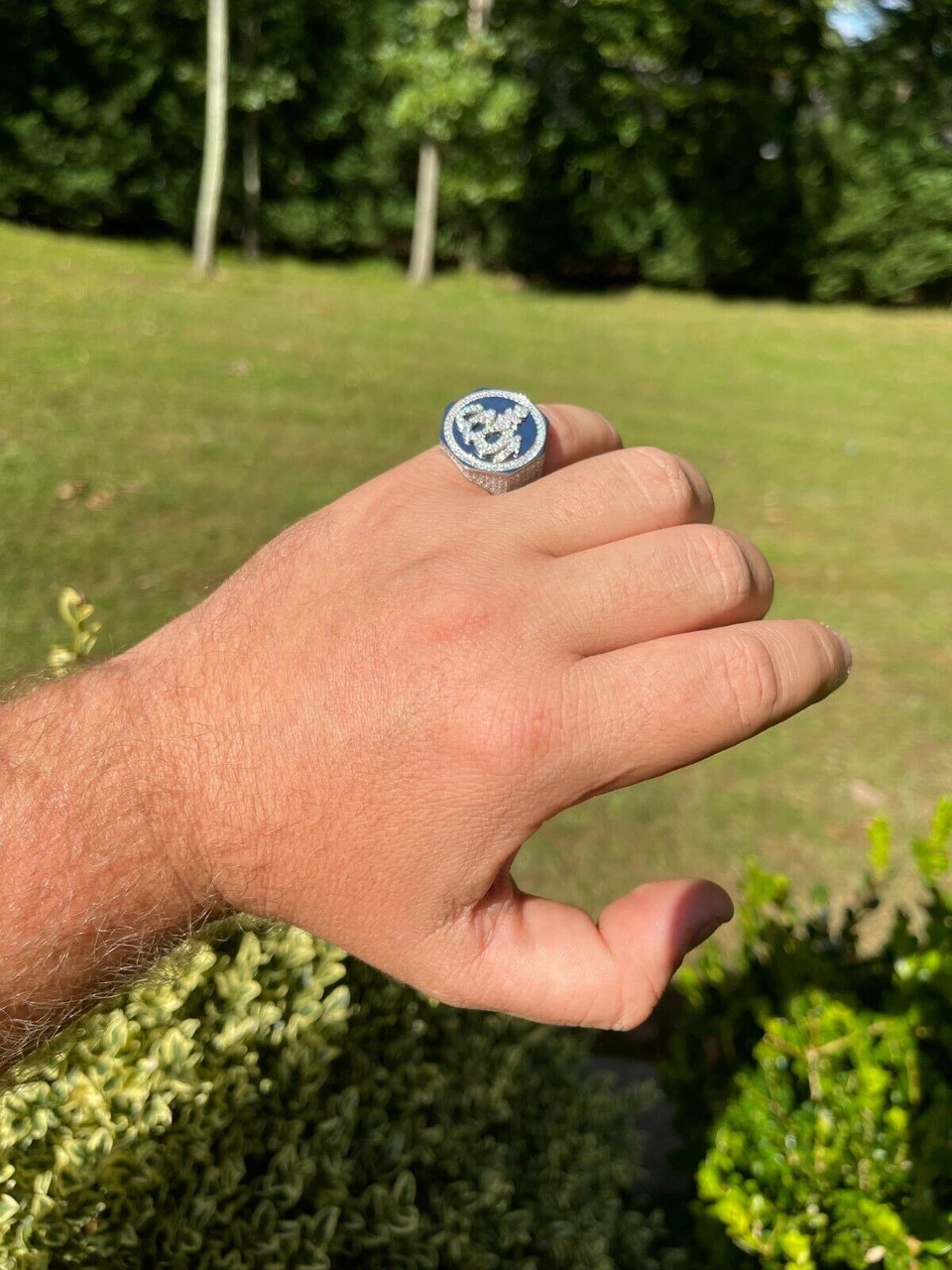 Real Solid 925 Sterling Silver Allah Islamic Arabic Ring Iced Diamond Hip Hop 8 Real Solid 925 Sterling Silver Allah Islamic Arabic Ring Iced Diamond Hip Hop - Image 6