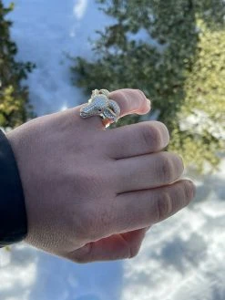 Real Solid 925 Sterling Silver & 14k Gold Custom GOAT Ring Diamond Iced Animal 19 Real Solid 925 Sterling Silver & 14k Gold Custom GOAT Ring Diamond Iced Animal -Harlem Bling Shop real solid 925 sterling silver and 14k gold custom goat ring diamond iced animal 23147.1664374220