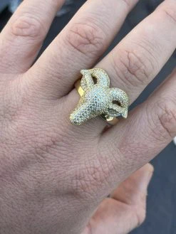 Real Solid 925 Sterling Silver & 14k Gold Custom GOAT Ring Diamond Iced Animal 18 Real Solid 925 Sterling Silver & 14k Gold Custom GOAT Ring Diamond Iced Animal -Harlem Bling Shop real solid 925 sterling silver and 14k gold custom goat ring diamond iced animal 27578.1664393780