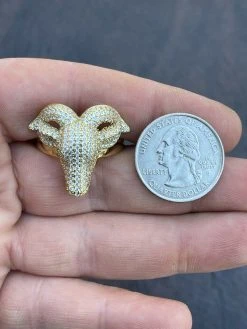 Real Solid 925 Sterling Silver & 14k Gold Custom GOAT Ring Diamond Iced Animal 24 Real Solid 925 Sterling Silver & 14k Gold Custom GOAT Ring Diamond Iced Animal -Harlem Bling Shop real solid 925 sterling silver and 14k gold custom goat ring diamond iced animal 49702.1664393744