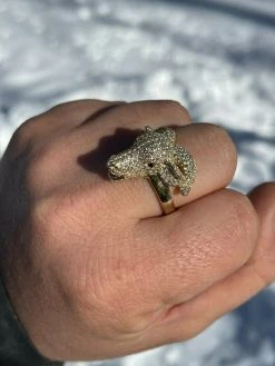 Real Solid 925 Sterling Silver & 14k Gold Custom GOAT Ring Diamond Iced Animal 20 Real Solid 925 Sterling Silver & 14k Gold Custom GOAT Ring Diamond Iced Animal -Harlem Bling Shop real solid 925 sterling silver and 14k gold custom goat ring diamond iced animal 50221.1664378267