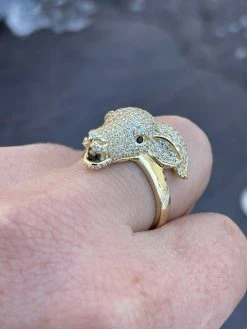 Real Solid 925 Sterling Silver & 14k Gold Custom GOAT Ring Diamond Iced Animal 17 Real Solid 925 Sterling Silver & 14k Gold Custom GOAT Ring Diamond Iced Animal -Harlem Bling Shop real solid 925 sterling silver and 14k gold custom goat ring diamond iced animal 55214.1664400598
