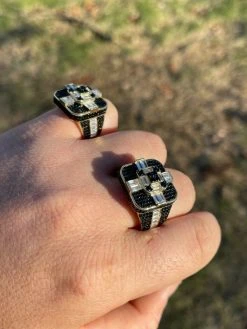 Real Solid 925 Sterling Silver & Gold Men's Baguette Black Diamond Ring Hip Hop 17 Real Solid 925 Sterling Silver & Gold Men's Baguette Black Diamond Ring Hip Hop -Harlem Bling Shop real solid 925 sterling silver and gold mens baguette black diamond ring hip hop 68915.1664392437