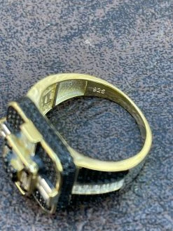 Real Solid 925 Sterling Silver & Gold Men's Baguette Black Diamond Ring Hip Hop 20 Real Solid 925 Sterling Silver & Gold Men's Baguette Black Diamond Ring Hip Hop -Harlem Bling Shop real solid 925 sterling silver and gold mens baguette black diamond ring hip hop 89961.1664391811