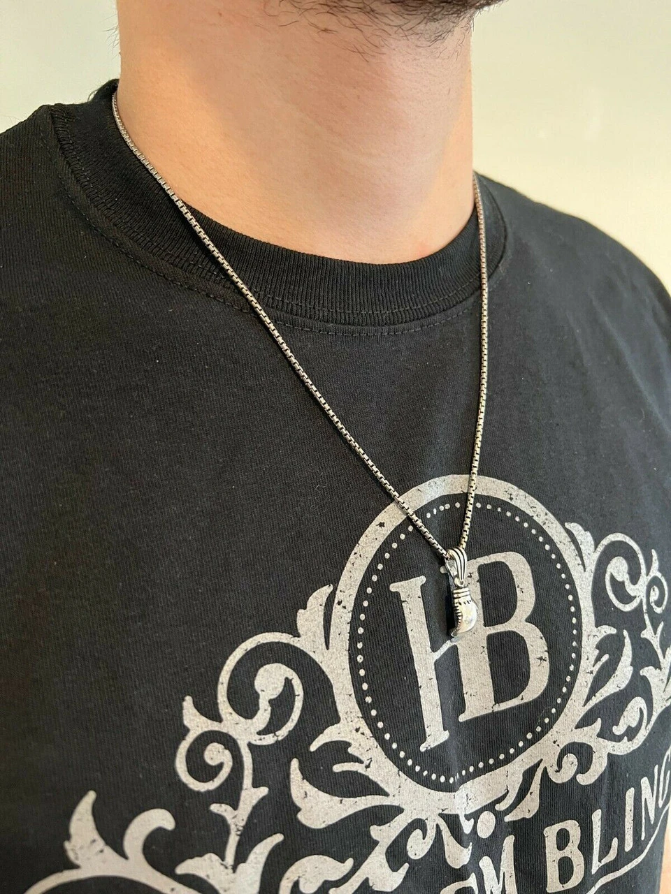 Real Solid 925 Sterling Silver Boxing Gloves Pendant Necklace Gold Mens Boxer 5 Real Solid 925 Sterling Silver Boxing Gloves Pendant Necklace Gold Mens Boxer - Image 3