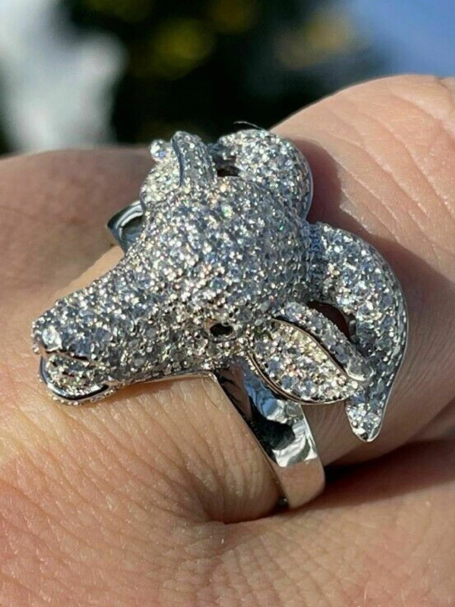 Real Solid 925 Sterling Silver Custom GOAT Ring Diamond Iced Animal HipHop Pinky 3 Real Solid 925 Sterling Silver Custom GOAT Ring Diamond Iced Animal HipHop Pinky